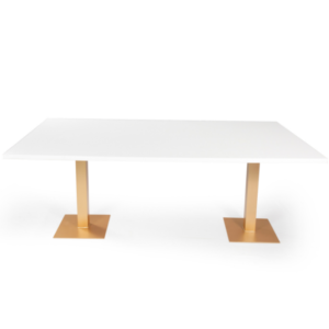 TAMPO MADEIRA BRANCO NEVARI COM BASE DE FERRO PÉ QUADRADO