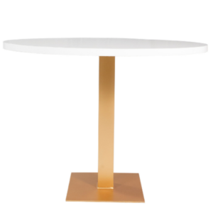 TAMPO MADEIRA LACA BRANCA COM PÉ QUADRADO