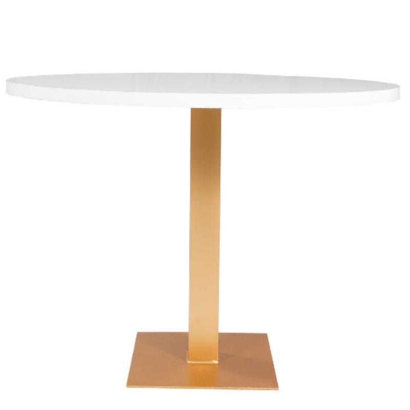 TAMPO MADEIRA LACA BRANCA COM PÉ QUADRADO