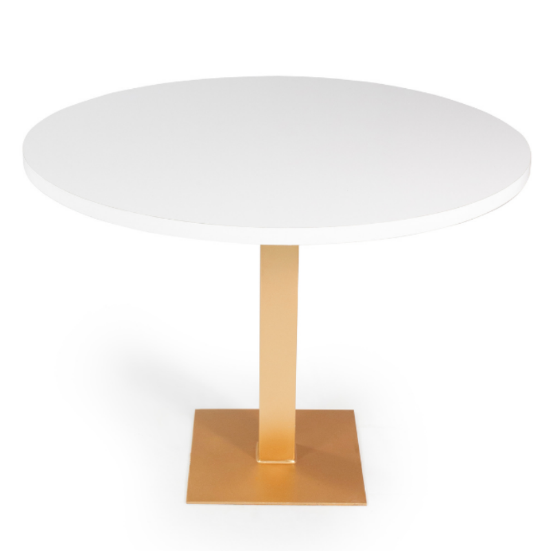 TAMPO MADEIRA LACA BRANCA COM PÉ QUADRADO - Imagem 2