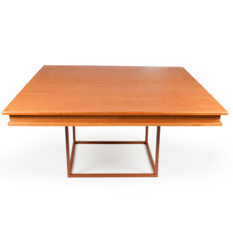 TAMPO QUADRADO VITÓRIA MADEIRA CLARA COM BASE ARESTA