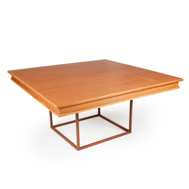 TAMPO QUADRADO VITÓRIA MADEIRA CLARA COM BASE ARESTA - Imagem 3