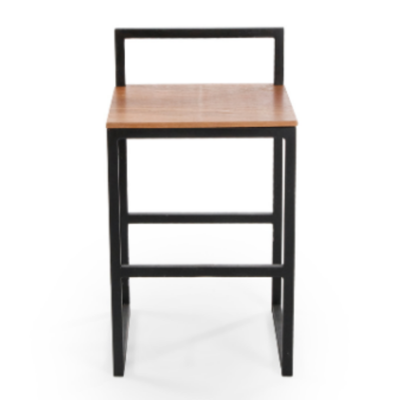 BANQUETA BAIXA QUADRADA DE FERRO COM ENCOSTO