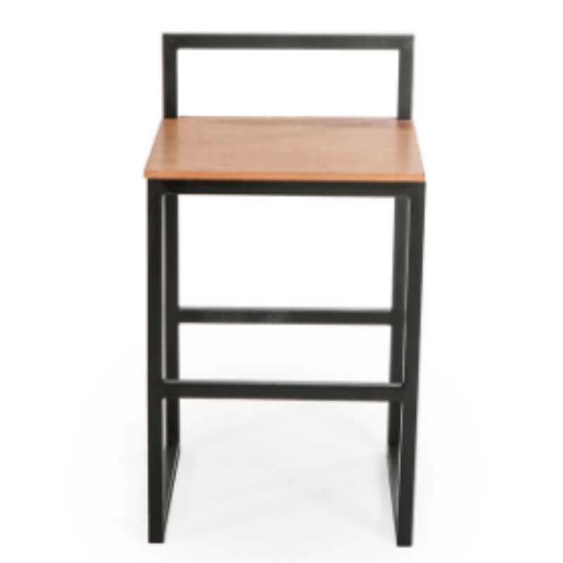 BANQUETA BAIXA QUADRADA DE FERRO COM ENCOSTO - Imagem 2