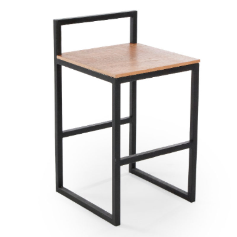 BANQUETA BAIXA QUADRADA DE FERRO COM ENCOSTO - Imagem 3