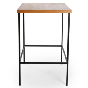 BISTRÔ ALTO QUADRADO COM TAMPO DE MADEIRA