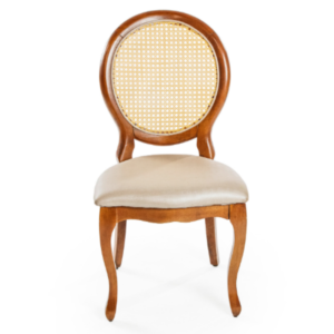 CADEIRA MEDALHÃO MADEIRA ENCOSTO TELADO