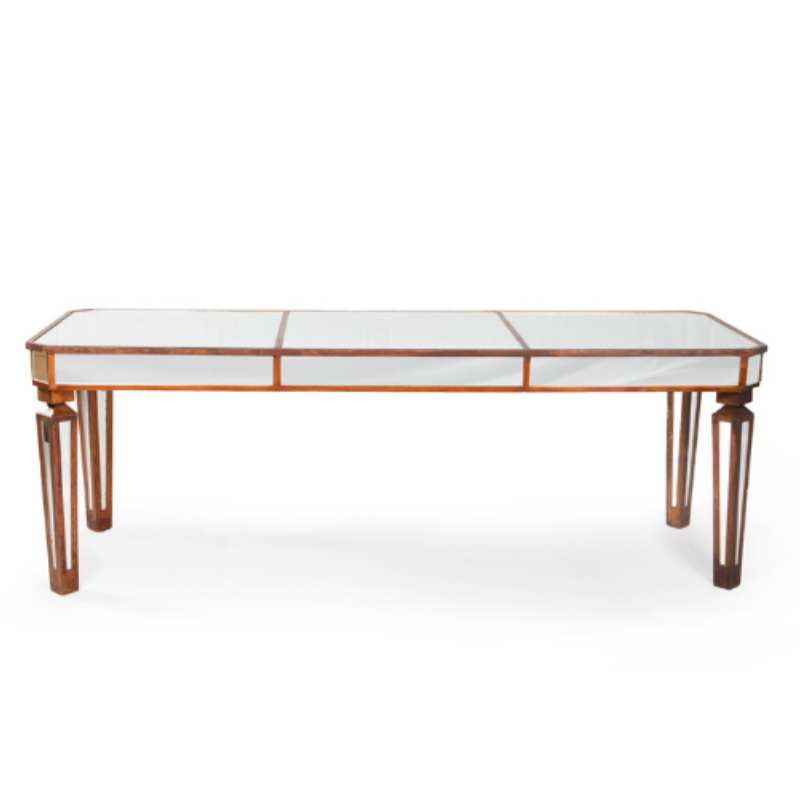 MESA RAFA RETANGULAR MADEIRA ESPELHO