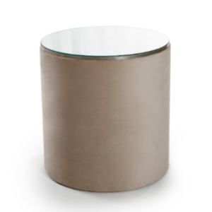 MESA CILINDRO REVESTIDA COM TAMPO DE ESPELHO