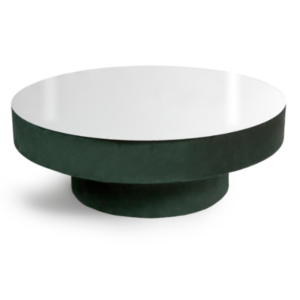 MESA DE CENTRO BAIXA REVESTIDA COM TAMPO DE ESPELHO